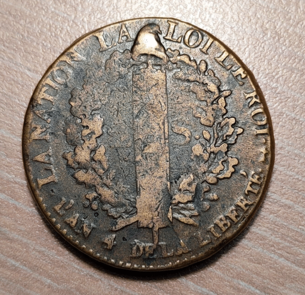 FRANCIA FRANCE REVOLUCION REPUBLICA LOUIS XVI LUIS XVI 2 SOLS 1792 AA METZ MBC - Imagen 2
