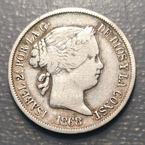 FILIPINAS PHILIPPINES 20 CENTAVOS 1868