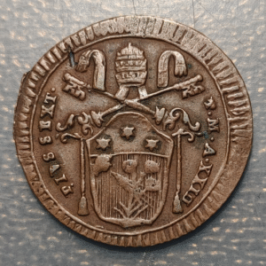 ESTADOS PAPALES PIO VI 1/2 BAIOCCHO R ANNO XXIII