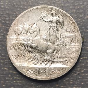 ITALIA REINO VITTORIO EMANUELE III 1 LIRA 1910 MBC+/EBC-