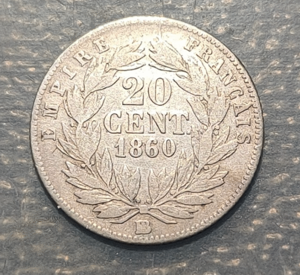 FRANCIA FRANCE NAPOLEON III 20 CENTIMES 1860 BB BC/BC+ - Imagen 2