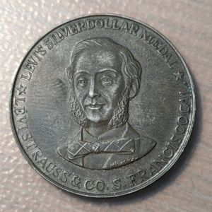 ITALIA MEDALLA FICHA LEVI STRAUSS LEVIS 1 DOLLAR 1982 PLATA