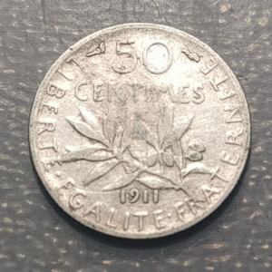 FRANCIA FRANCE 50 CENTIMES 1911 SCARCE ESCASA
