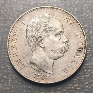ITALIA REINO UMBERTO I 1 LIRA 1887 EBC