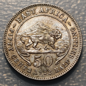 EAST AFRICA GEORGE V 50 CENTS 1922 MBC