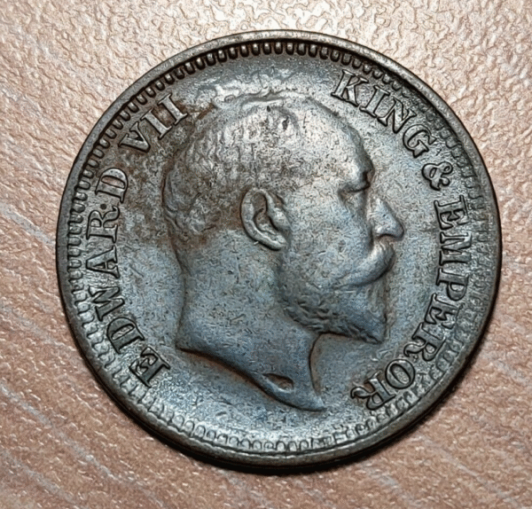 INDIA BRITANICA BRITISH INDIA EDWARD VII 1/2 PICE 1906 - Imagen 2