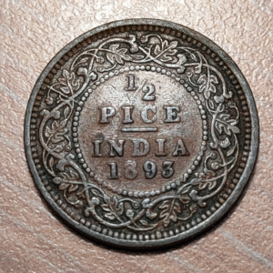 INDIA BRITANICA BRITISH INDIA VICTORIA 1/2 PICE 1893