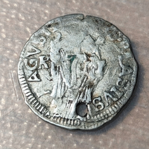 CROACIA CROATIA RAGUSA DUBROVNIK DINAR SIGLA R AGUJERO HOLED