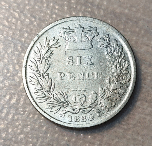 GREAT BRITAIN GRAN BRETAÑA WILLIAM IV 6 PENCE 1834 - Imagen 2