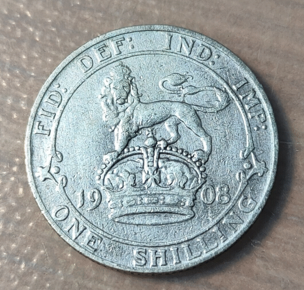 GREAT BRITAIN GRAN BRETAÑA EDWARD VII SHILLING 1908