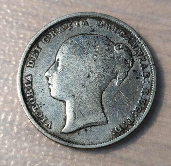 GREAT BRITAIN GRAN BRETAÑA VICTORIA SHILLING 1839 SCARCE ESCASA