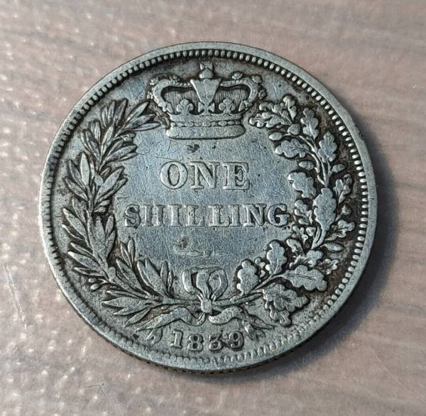 GREAT BRITAIN GRAN BRETAÑA VICTORIA SHILLING 1839 SCARCE ESCASA - Imagen 2