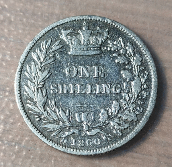 GREAT BRITAIN GRAN BRETAÑA VICTORIA SHILLING 1860 - Imagen 2