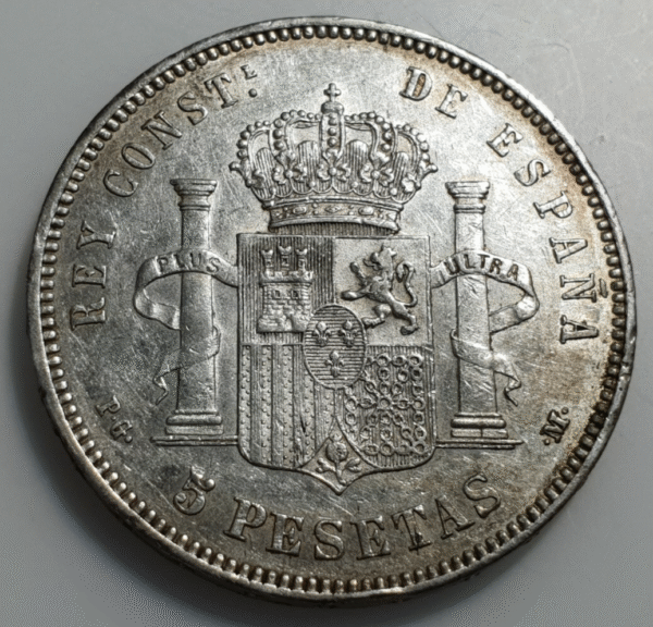 ESPAÑA ALFONSO XIII 5 PESETAS 1891 (18-91) PG M EBC-/EBC - Imagen 2