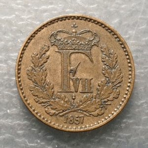 DINAMARCA DENMARK FREDERICK VII 1/2 SKILLING RIGSMONT 1857 MBC/MBC+
