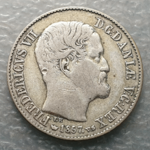 DINAMARCA DENMARK FREDERICK VII 16 SKILLING RIGSMONT 1857 MBC-/MBC
