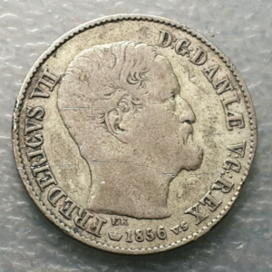 DINAMARCA DENMARK FREDERICK VII 16 SKILLING RIGSMONT 1856 MBC-