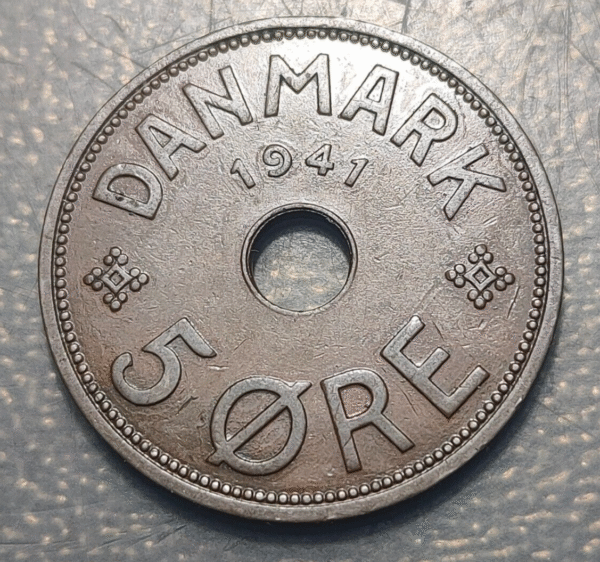 FAROE ISLANDS ISLAS FEROE 5 ORE 1941 MBC+