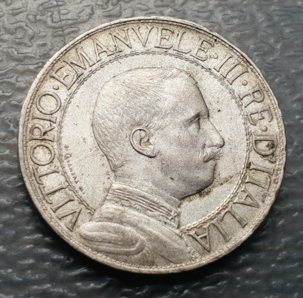 ITALIA REINO VITTORIO EMANUELE III 1 LIRA 1913 EBC+ - Imagen 2