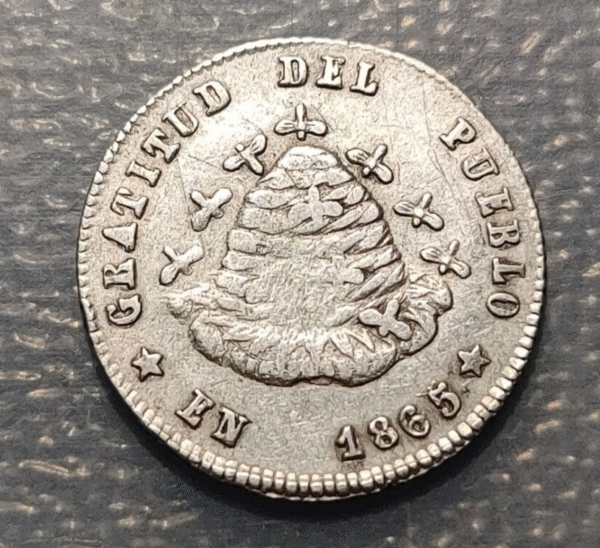 BOLIVIA MEDALLA 1865 GRATITUD PUEBLO AL EJERCITO REAL DICIEMBRE MODULO 1 REAL 3g - Imagen 2