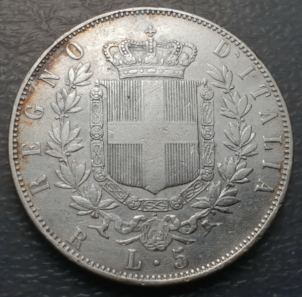 ITALIA REINO VITTORIO EMANUELE II 5 LIRE 5 LIRAS 1970 R ROMA ESCASA MBC/MBC+ - Imagen 2