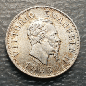 ITALIA REINO VITTORIO EMANUELE II 50 CENTESIMI 1863 M EBC+