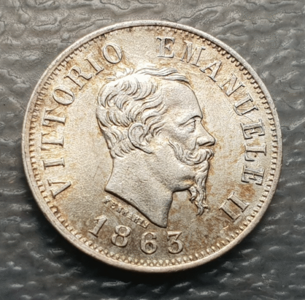 ITALIA REINO VITTORIO EMANUELE II 50 CENTESIMI 1863 M EBC+