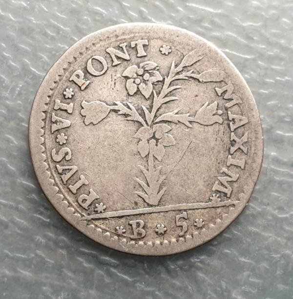 ESTADOS PAPALES PONTIFICIO VATICANO PIO VI BOLOGNA 5 BOLOGNINI CARLINO 1778 MBC-