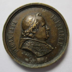 MEDALLA RELIGIOSA PAPA PIO IX / PRIMERA ROMERIA ESPAÑOLA AL VATICANO 1876