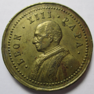 MEDALLA RELIGIOSA PAPA LEON XIII PROMOVIDO AL PONTIFICADO 3 MARZO 1878