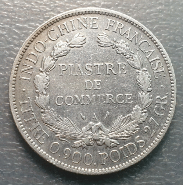INDOCHINA FRANCESA FRENCH INDOCHINA INDOCHINE PIASTRE DE COMMERCE 1907 MBC- - Imagen 2