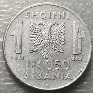 ALBANIA OCUPACION ITALIANA VITTEORIO EMANUELE III 0,50 LEK 1941 XIX MBC