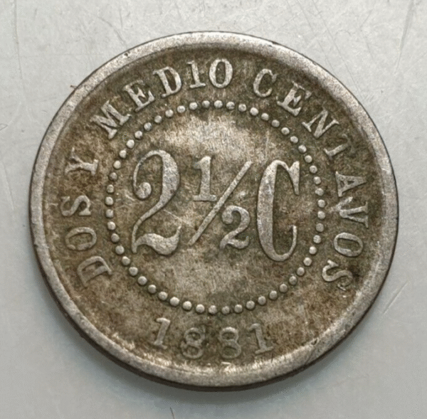COLOMBIA 2 1/2 CENTAVOS 1881 MBC- - Imagen 2