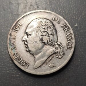 FRANCIA FRANCE LOUIS XVIII 5 FRANCOS 5 FRANCS 1824 W LILLE