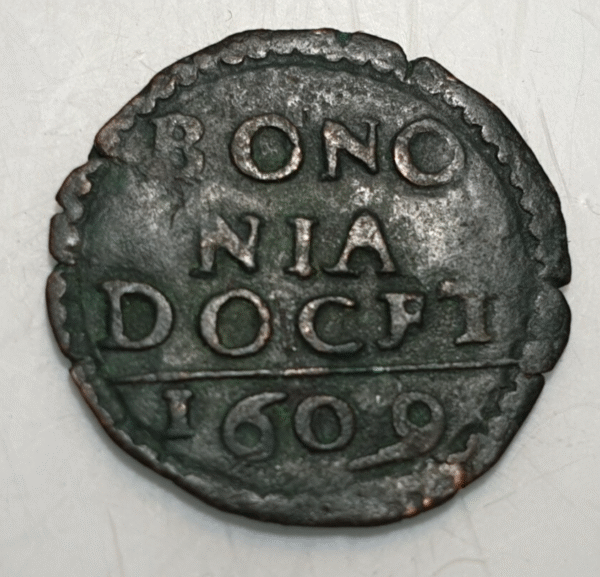 ESTADOS PAPALES PONTIFICIO VATICANO BOLOGNA BOLONIA PABLO V QUATTRINO 1609 MBC-