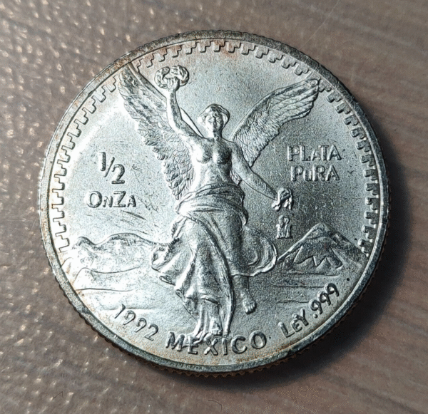 MEXICO LIBERTAD 1/2 ONZA TROY 1992 PLATA SC-