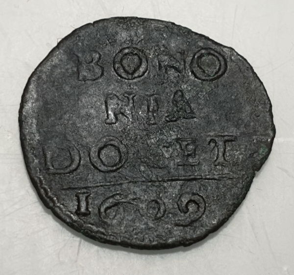 ESTADOS PAPALES PONTIFICIO VATICANO BOLOGNA BOLONIA PABLO V QUATTRINO 1609 BC+ - Imagen 2