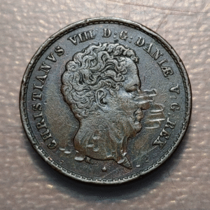 DINAMARCA DENMARK CHRISTIAN VIII 1 RIGSBANKSKILLING 1842