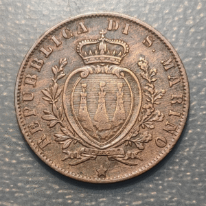 SAN MARINO 5 CENTESIMI 1894 BC+/MBC-