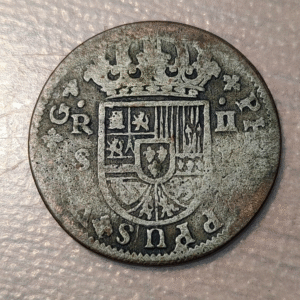 FALSA DE EPOCA ESPAÑA SEVILLA FELIPE V 2 REALES 1722 FALSA DE EPOCA