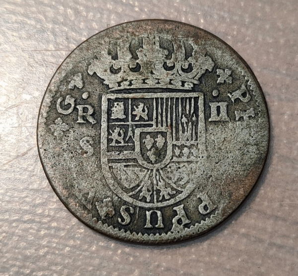 FALSA DE EPOCA ESPAÑA SEVILLA FELIPE V 2 REALES 1722 FALSA DE EPOCA