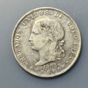 COLOMBIA MEDELLIN 5 DECIMOS 1882 MBC-