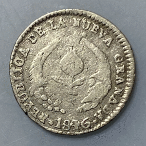 COLOMBIA REPUBLICA NUEVA GRANADA POPAYAN 1/2 REAL 1846 MBC-