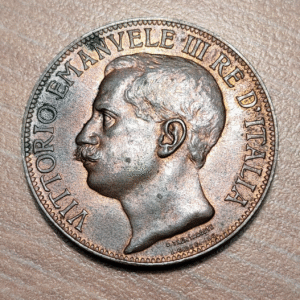 ITALIA REINO VITTORIO EMANUELE III 10 CENTESIMI 1911 50 AÑOS UNIDAD ITA SC-/SC