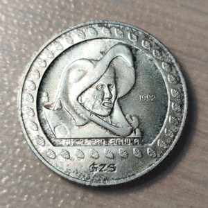 MEXICO 25 PESOS 1992 1/4 ONZA TROY PLATA SC-