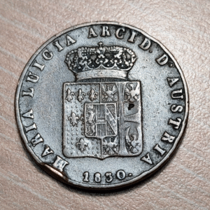 ITALIA PARMA MARIA LUIGIA DE AUSTRIA ESPOSA NAPOLEON BONAPARTE 5 CENTESIMI 1830