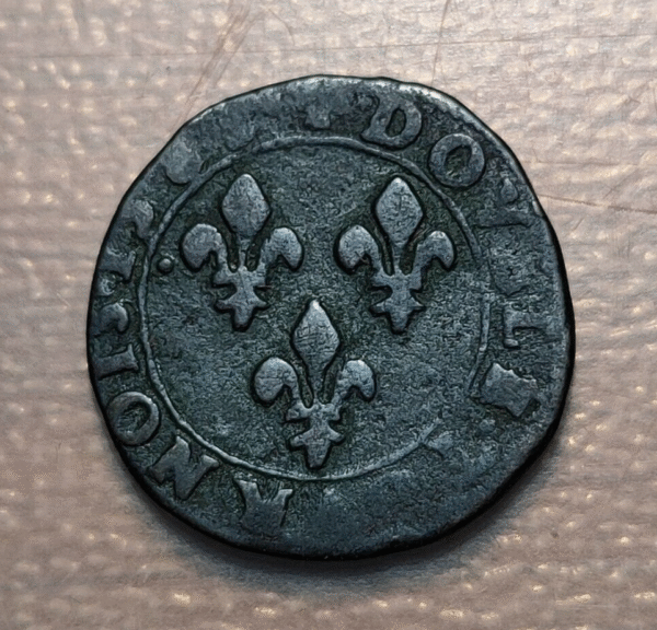 FRANCIA FRANCE HENRI III HENRIQUE III DOUBLE TOURNOIS 1583? ROUEN - Imagen 2