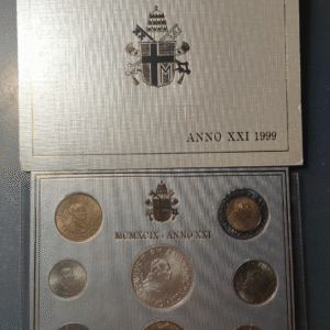VATICANO JUAN PABLO I SERIE ANUAL OFICIAL 1999 1000 LIRAS BIMETALICAS Y PLATA
