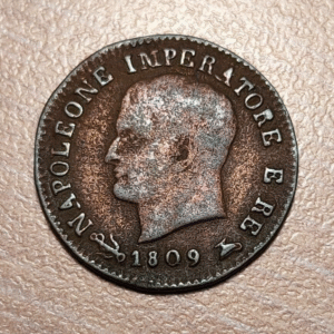 ITALIA REINO DE NAPOLEON BONAPARTE 1 CENTESIMO 1809 V VENEZIA ESCASA