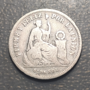 PERU 1/5 DE SOL 1866 BC+